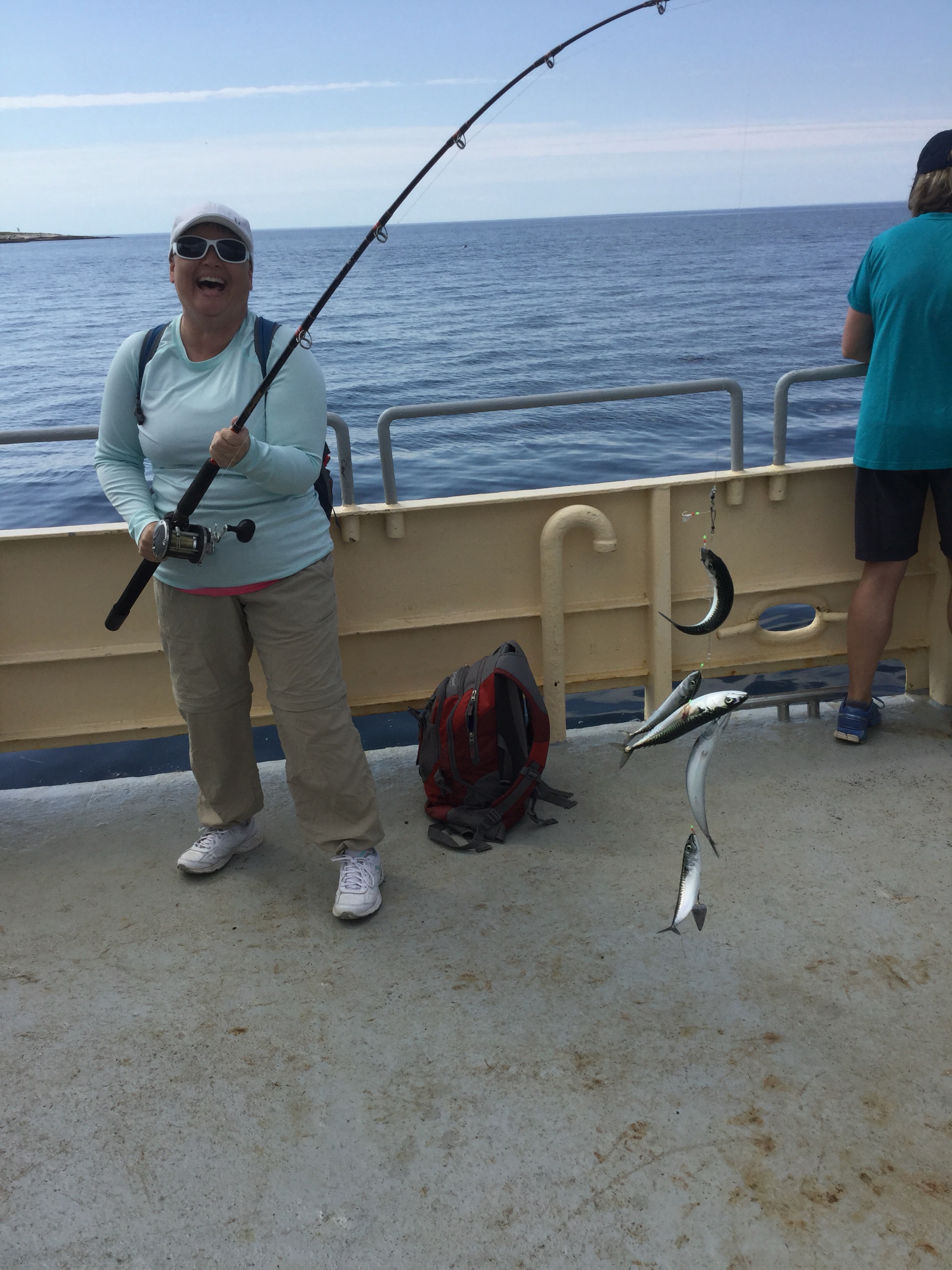 Cheryl hauls in a big catch — five at a time!